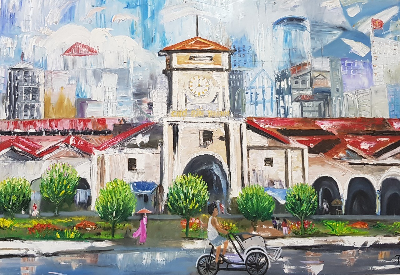 Tranh Sơn Dầu Chợ Bến Thành