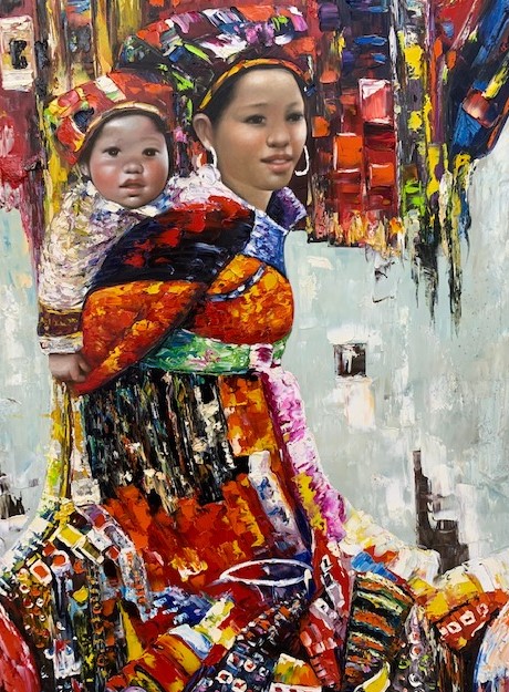 Tranh Sơn Dầu Cô Gái Cao Nguyên